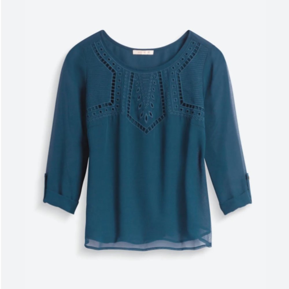 Watkins Embroidered Blouse (blue)
